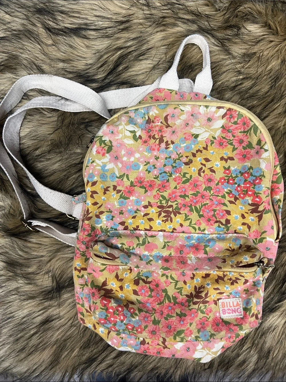 Cute Floral Billabong Canvas Mini Backpack